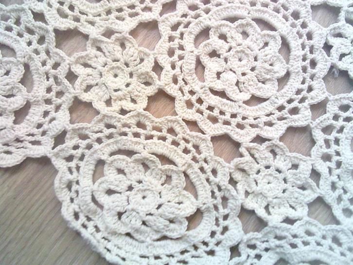 Cottage style gehaakte sprei /grand foulard 225x175cm, Huis en Inrichting, Slaapkamer | Beddengoed, Gebruikt, Overige typen, Tweepersoons