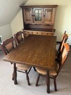 Antieke tafel + 4 stoelen, Huis en Inrichting, Ophalen, Gebruikt