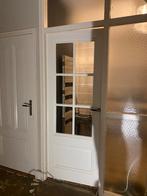 Landelijke binnendeur met deurbeslag en 6 ruitjes, Doe-het-zelf en Verbouw, Deuren en Horren, Ophalen, Gebruikt, 80 tot 100 cm