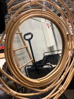 Bohemian Rotan Spiegel, Ophalen of Verzenden, Zo goed als nieuw, Rond, 50 tot 75 cm