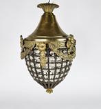Lumi design - hanglamp - brons - kristal - 'Ananas' - 70s, Huis en Inrichting, Lampen | Hanglampen, Minder dan 50 cm, Gebruikt