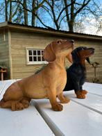 zittende Teckel beeld huis of tuin 30 cm cadeau idee nieuw, Ophalen of Verzenden, Nieuw, Kunststof, Dierenbeeld