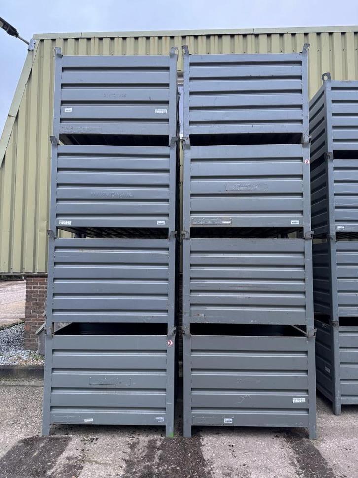 4x stapelbak staal bak krat stapelbaar 120x80 cm., Doe-het-zelf en Verbouw, Kratten en Dozen, Gebruikt, Bak of Kist, 100 cm of meer