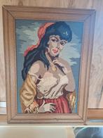 Authentiek Gipsy Textiel Schilderij, Minder dan 50 cm, Gebruikt, Oorspronkelijke maker, Ophalen of Verzenden