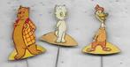 3 OUDERWETSE STRIP SPELDEN HEER BOMMEL TOM POES EN WAGGEL, Ophalen of Verzenden, Gebruikt, Merk, Speldje of Pin