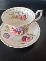 Sweet pea april flowers of the month, Ophalen of Verzenden, Gebruikt, Porselein, Kop en/of schotel