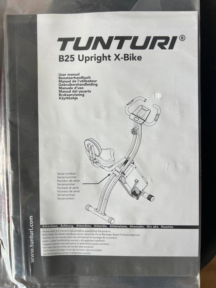 Hometrainer Tunturi B25 Upright X-Bike, Sport en Fitness, Fitnessapparatuur, Gebruikt, Hometrainer, Benen, Metaal, Ophalen
