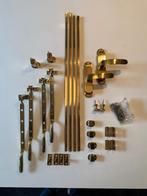 Raamuitzetters en kruk-espagnolet messing met slot, Doe-het-zelf en Verbouw, Hang- en Sluitwerk, Ophalen, Gebruikt, Koper of Messing