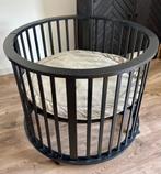Europe Baby Circa ronde box zwart incl matras en box kleed, Kinderen en Baby's, Boxen, Ophalen, Gebruikt, Rond, In hoogte verstelbaar