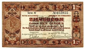 1 Gulden Zilverbon 1938 beschikbaar voor biedingen