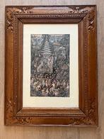 Bali Schilderij Keliki 67 x 47cm Crematie Ceremonie, Antiek en Kunst, Kunst | Schilderijen | Klassiek, Ophalen