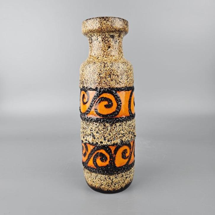 Vintage West-Duitse Fat Lava vaas. Scheurich 200-28 oranje, Antiek en Kunst, Antiek | Vazen, Ophalen of Verzenden