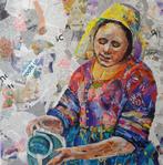 Collage van Melkmeisje van Vermeer 60x60 cm, Antiek en Kunst, Kunst | Schilderijen | Klassiek, Ophalen