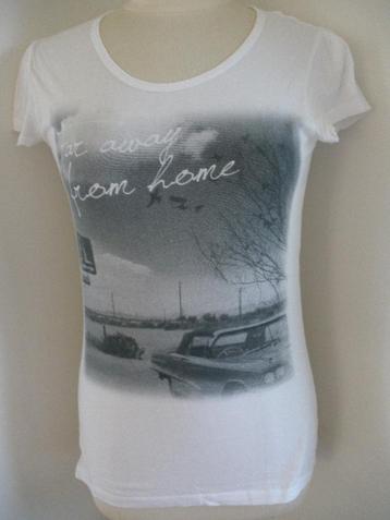 Vero Moda t- shirt wit grijze print maat M beschikbaar voor biedingen