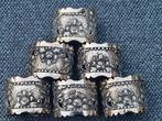 Koloniaal djokja zilver 6 servetringen no keris kris klewang, Antiek en Kunst, Antiek | Goud en Zilver, Ophalen of Verzenden, Zilver