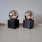 Set vintage  kubus tafellampen van Philips, Ophalen of Verzenden, Zo goed als nieuw, Metaal, Minder dan 50 cm