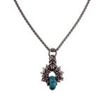 55cm x 2mm Jasseron-Ketting + 32mm Turquoise Steen Hanger, Overige materialen, Birgitta-Gracht 33, 6465 EL Kerkrade, Nederland