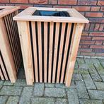 Setje bloembakken hoog model, Ophalen, Minder dan 60 cm, Vierkant, Zo goed als nieuw