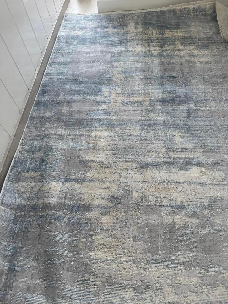 Modern Vloerkleed Grijs/Blauw/Wit/Beige - Zo Goed Als Nieuw, Huis en Inrichting, Stoffering | Tapijten en Kleden, Zo goed als nieuw