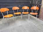 4x Italiaanse Design stoel met aluminium frame - Vintage, Ophalen, Overige kleuren, Vier, Metaal