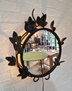 Smeedijzeren Spiegel Frankrijk met verlichting, 1950, Huis en Inrichting, Woonaccessoires | Spiegels, Ophalen, Gebruikt, -, -