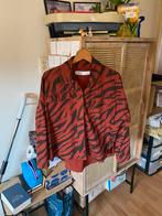 Bruin/ rood spijkerjasje met zebraprint, maat S, Zara, Ophalen of Verzenden, Maat 36 (S), Rood