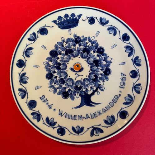 Wandbordje geboorte Willem-Alexander 27 april 1967, Verzamelen, Koninklijk Huis en Royalty, Zo goed als nieuw, Servies, Nederland