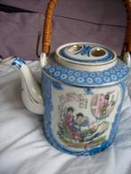 Chinese thee kan met riet handvat hoog 11 cm. doorsnede 9,5, Antiek en Kunst, Ophalen of Verzenden