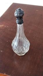 Antiek kristal parfumfles met zilveren dop, Antiek en Kunst, Ophalen of Verzenden