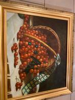 Schilderij met kersen in houten lijst, Antiek en Kunst, Ophalen