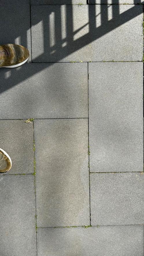 Terras tegels - donker grijs, Tuin en Terras, Tegels en Klinkers, Zo goed als nieuw, Terrastegels, Beton, 10 m² of meer, Ophalen of Verzenden