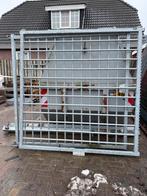 Dubbele spijlen poort - 2m hoog, 4m breed compleet, Tuin en Terras, Tuinhekken en Hekwerk, Ophalen, Met poort, Gebruikt, Spijlenhekwerk