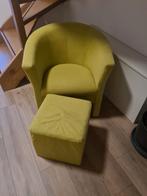 Stoel met poef, lime groen, Huis en Inrichting, Fauteuils, Ophalen, Gebruikt