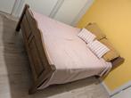 Logeer bed - Twee persoons van hout, Huis en Inrichting, Slaapkamer | Bedden, Ophalen, Gebruikt, Bruin, Tweepersoons