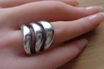 zilveren modernistische ring [1005], Sieraden, Tassen en Uiterlijk, Ringen, 18 tot 19, Ophalen of Verzenden, Zo goed als nieuw