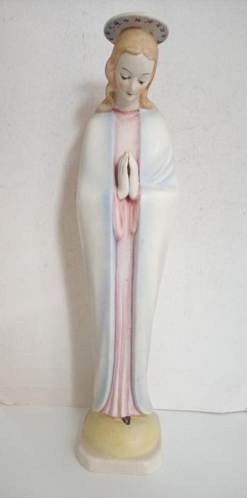 Art Deco porselein Maria Madonna biddend halo goebel germany, Antiek en Kunst, Antiek | Religie, Verzenden