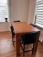 Hoge eettafel met 4 stoelen, Ophalen, Zo goed als nieuw, 4 tot 6 stoelen