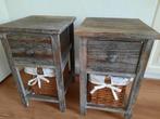 Houten nachtkastjes of bijzet, Huis en Inrichting, Slaapkamer | Nachtkastjes, Ophalen, Minder dan 45 cm, 55 tot 70 cm, Zo goed als nieuw