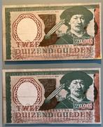 2 valse biljetten van 2000 gulden, Postzegels en Munten, Bankbiljetten | Nederland, Verzenden, 1000 gulden, Setje