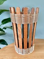 Vintage houten rotan paraplubak jaren ‘60, Huis en Inrichting, Woonaccessoires | Paraplubakken, Ophalen of Verzenden, Gebruikt