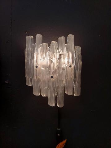 2x vintage wandlamp frozen ice blok lamp Kalmar  beschikbaar voor biedingen