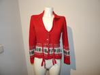 King Louie vest gebreid winters motief koort rood M