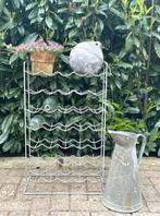Brocante oud zinken flessenrek voor 35 flessen, Ophalen of Verzenden