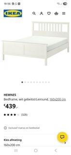 Hemnes bed 160x200, Ophalen, Wit, Tweepersoons, Zo goed als nieuw