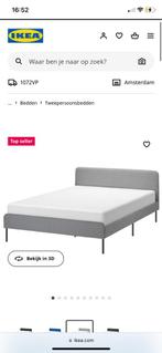 IKEA bedframe (Slatum), Huis en Inrichting, Slaapkamer | Bedden, 160 cm, Grijs, Stof, Ophalen of Verzenden