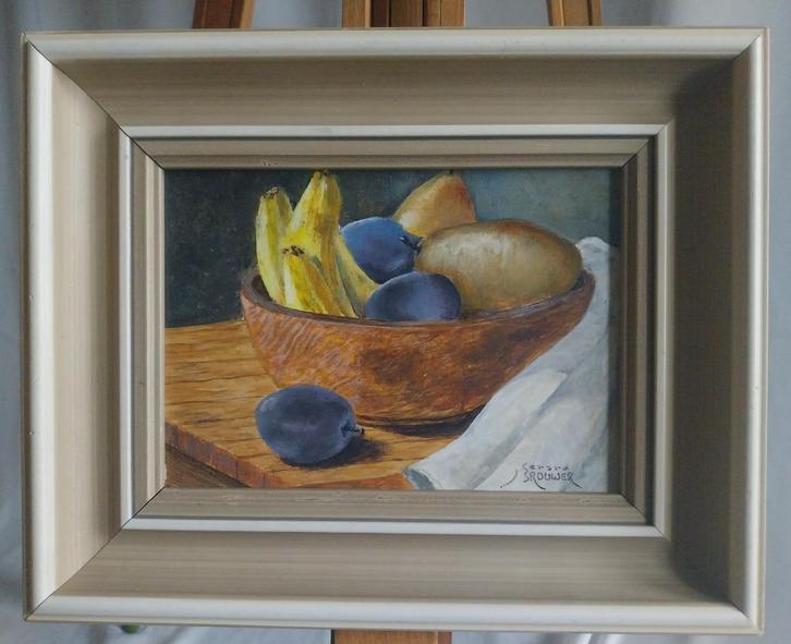 Gerard Brouwer (1937) - Stilleven Fruit - 1980, Antiek en Kunst, Kunst | Schilderijen | Klassiek, Ophalen of Verzenden