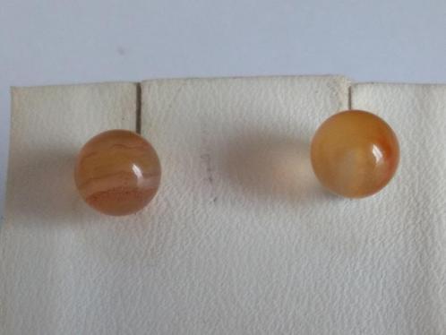 zilveren OORKNOPJES (925) met Band-Agaat 0,6 cm doorsnee, Sieraden, Tassen en Uiterlijk, Oorbellen, Nieuw, Knopjes of Stekers