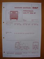 DAF FT 1600 DF Technische Specificatie folder 1976 - 4x2, Boeken, Ophalen, Zo goed als nieuw, Overige merken, DAF
