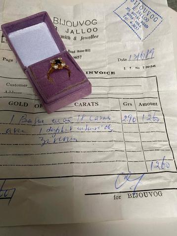 Geel gouden ring 750 certificaat  beschikbaar voor biedingen