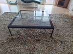 Strakke glazen design salontafel van Riske– 110 x 110 cm, Ophalen, Gebruikt, Vierkant, Minder dan 50 cm